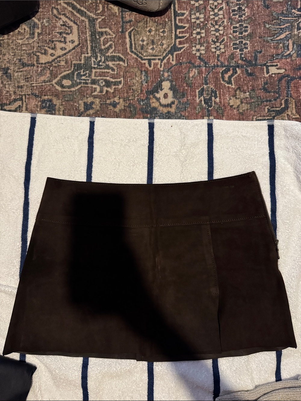 Dolce & Gabbana Made in Italy Brown Genuine Leather A-Line Mini Skirt
